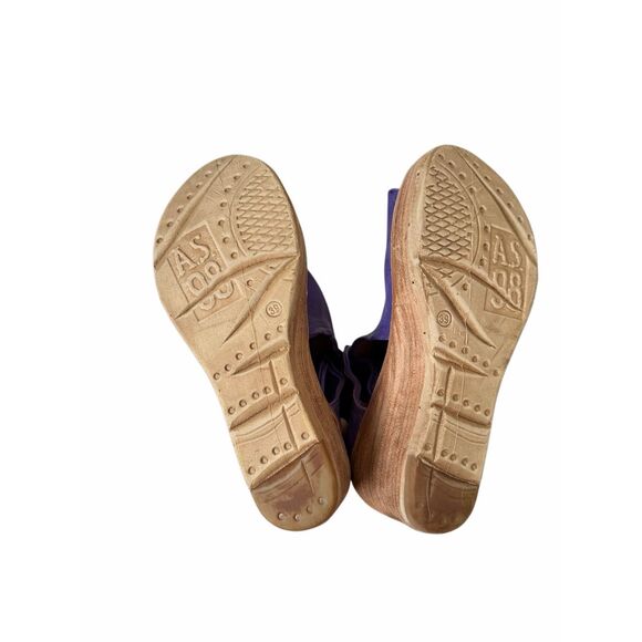 A.S. 98 Naya Wedge Leather Sandals Purple 39 US 8.5 9 - Picture 6 of 9
